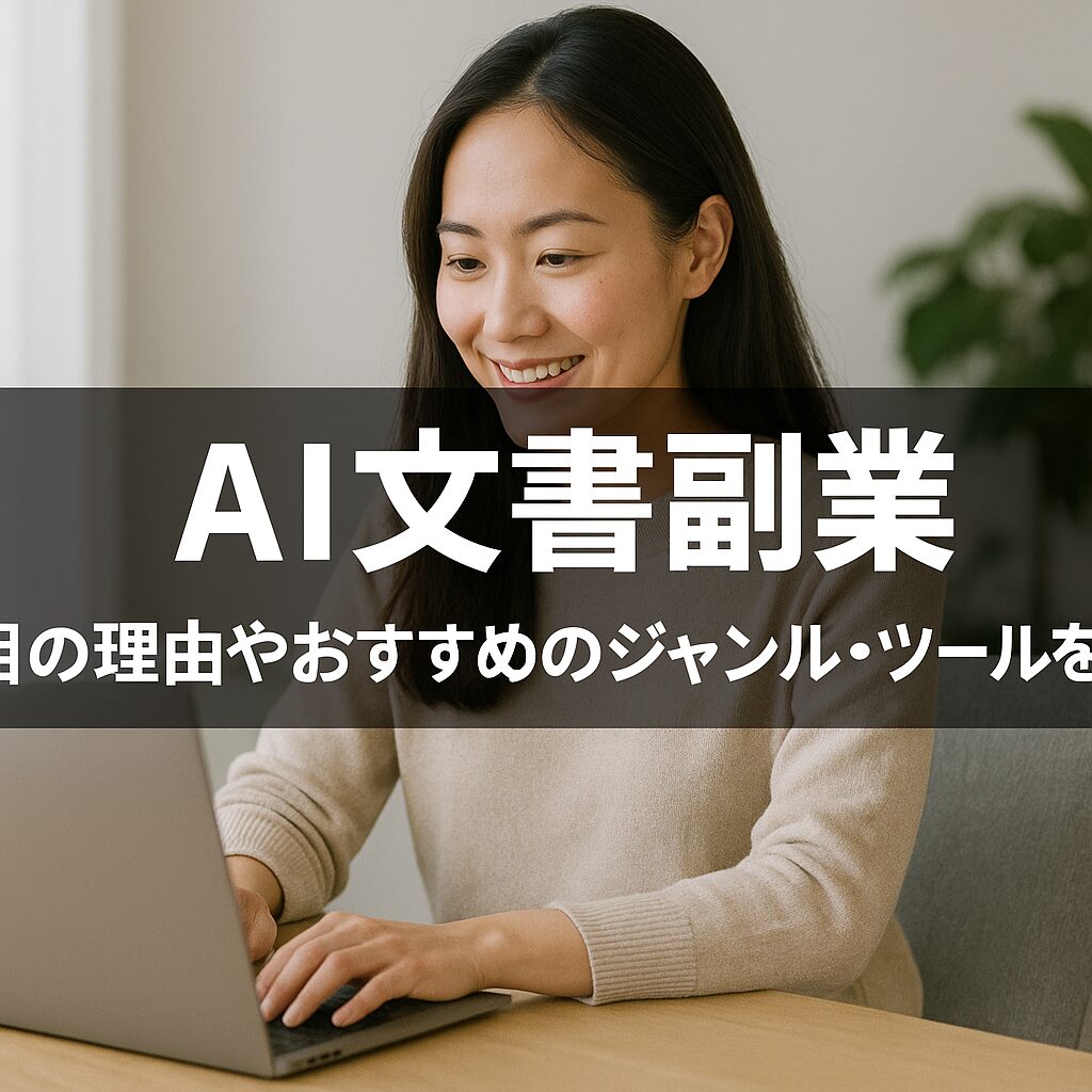 AIで文章副業をする女性