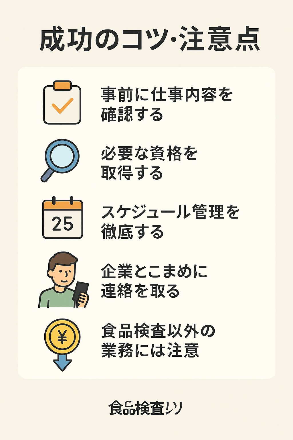 食品検査関連副業ジャンルの図解