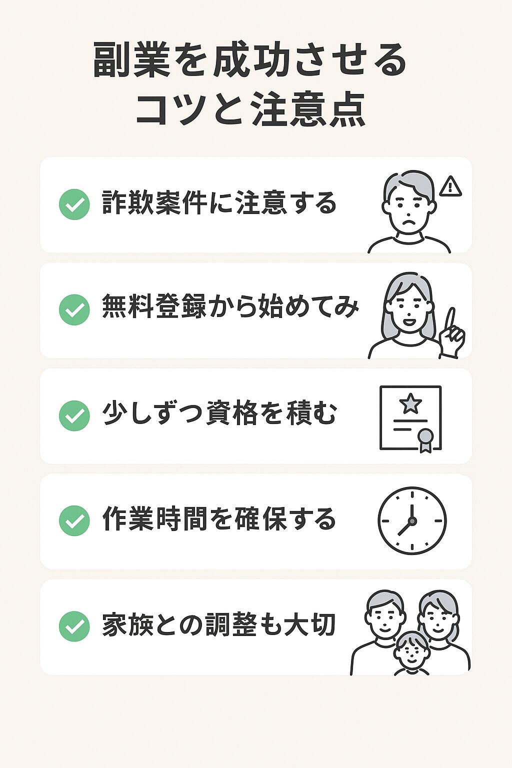 食品検査副業の成功ポイントをイラストで解説