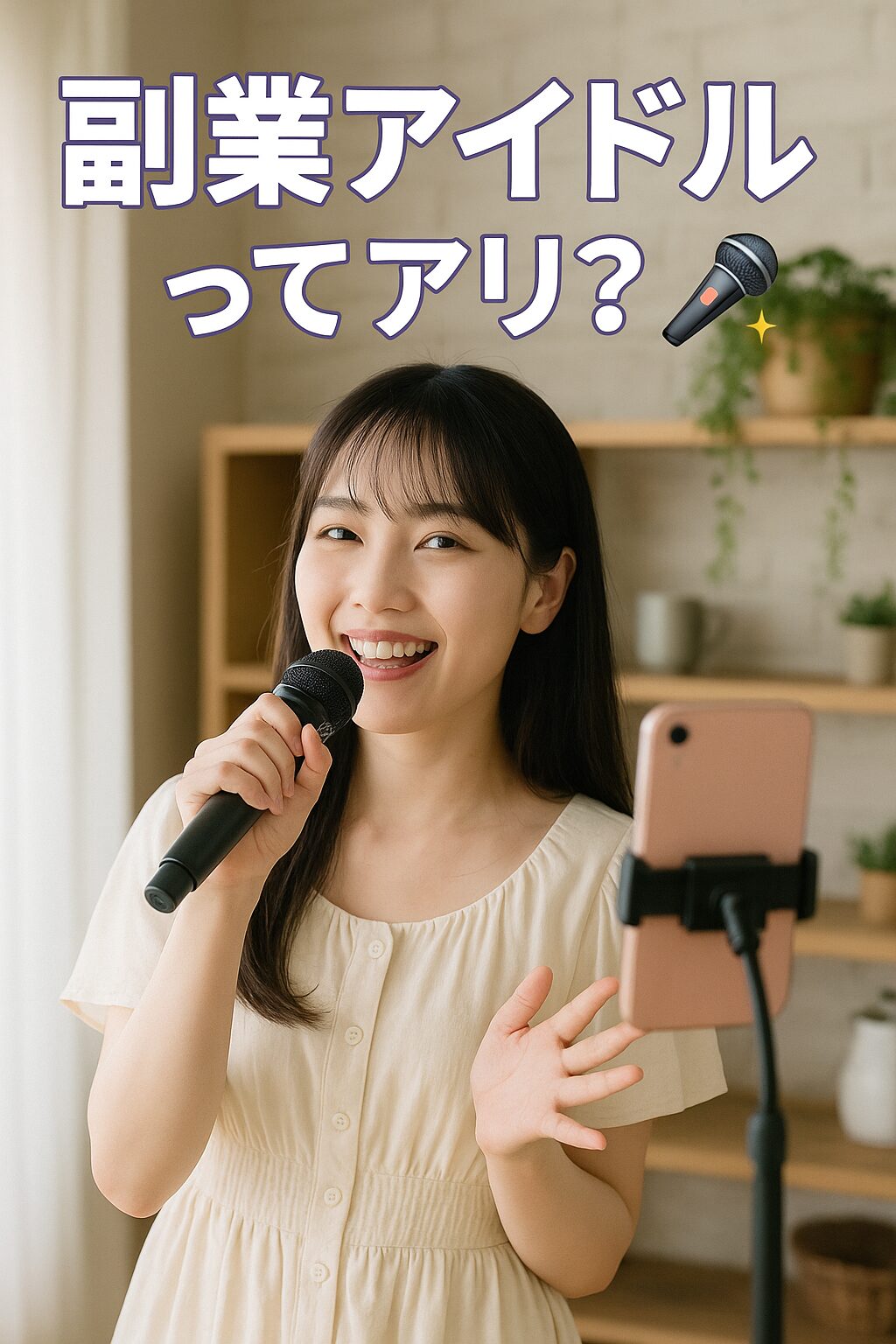 副業アイドルとして活動する女性のイメージ🎤